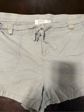 Torrid Light Gray green Drawstring Pocket Shorts